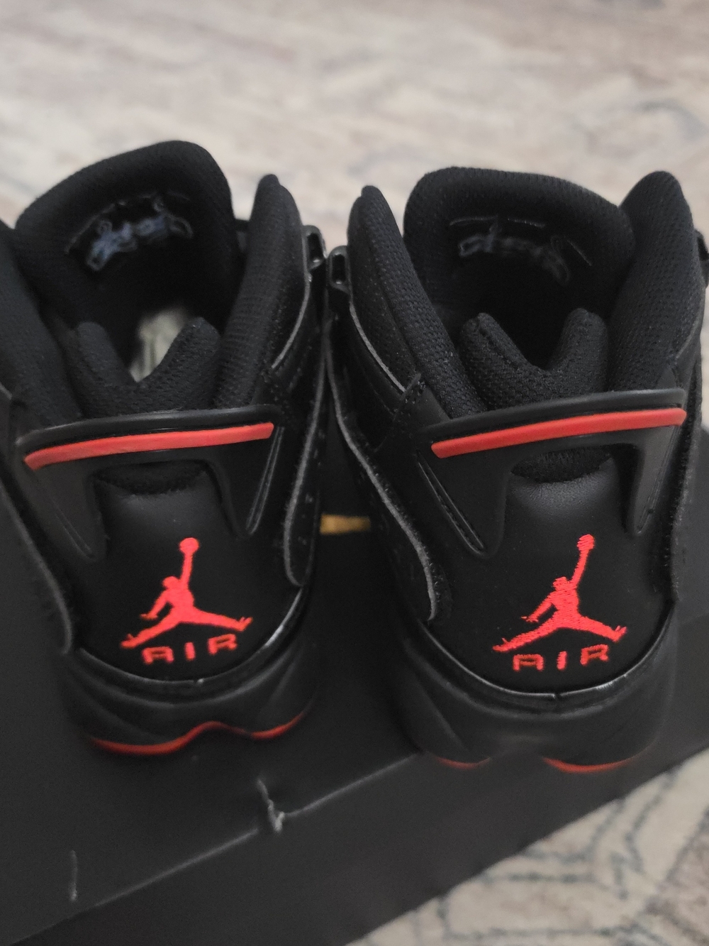 New Jordan 6 Ring Men’s Size 7 High-Top Sneakers in Black with Red Accents - Picture 6 of 10